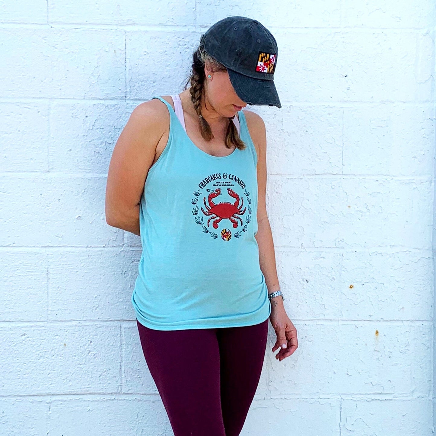 C&C Ladies Slouchy Crab Emblem Tank