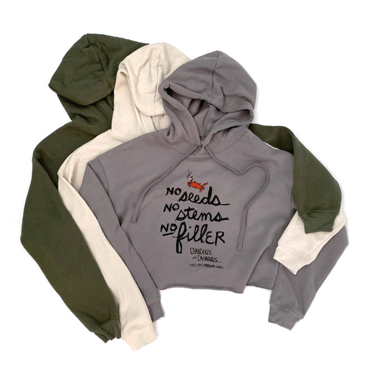 "No Filler" Women's Cropped Fleece Hoodies